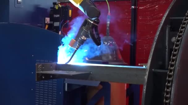 Automatiserad Maskin Robotutrustning Fabriken Smart Robotteknik Automatisering — Stockvideo