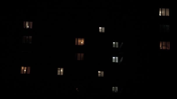 Cahaya Sebuah Gedung Apartemen — Stok Video