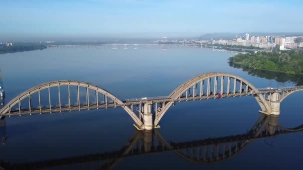 Мост Через Реку Мост Видом Небо — стоковое видео