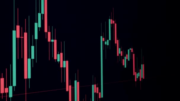 Stock Market Chart Japanese Candlestick Graph Seamless Looping Cryptocurrency Chart — Stock Video