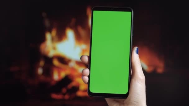 Phone Green Mock Screen — Vídeos de Stock