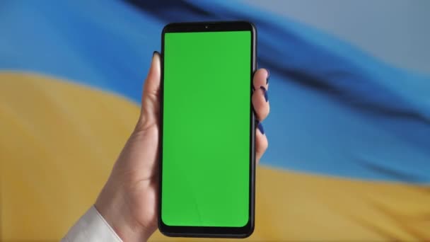 Телефон Зеленым Макетом — стоковое видео