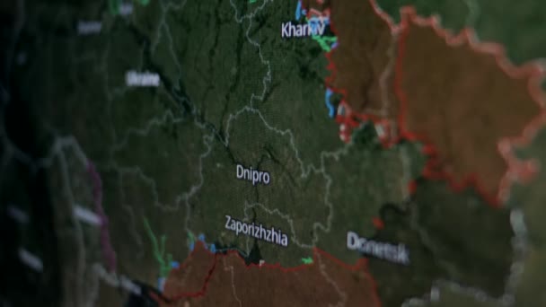 ウクライナ戦争地図 ウクライナでの戦争 軍隊の動き ウクライナにおけるロシア軍の地図 — ストック動画