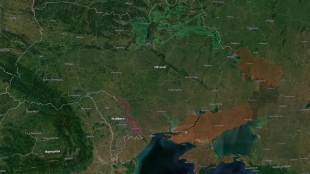 Ukrajinská Válečná Mapa Válka Ukrajině Pohyb Vojáků Mapa Ruských Vojáků — Stock video