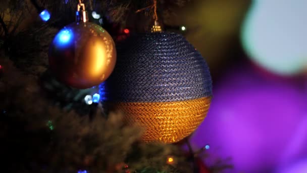 Χριστούγεννα Ουκρανία Χριστουγεννιάτικο Δέντρο Πρωτοχρονιά Ευτυχισμένο Νέο Έτος — Αρχείο Βίντεο