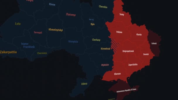 Map Air Alarms Ukraine War Map Alarm Map War Ukraine — Wideo stockowe