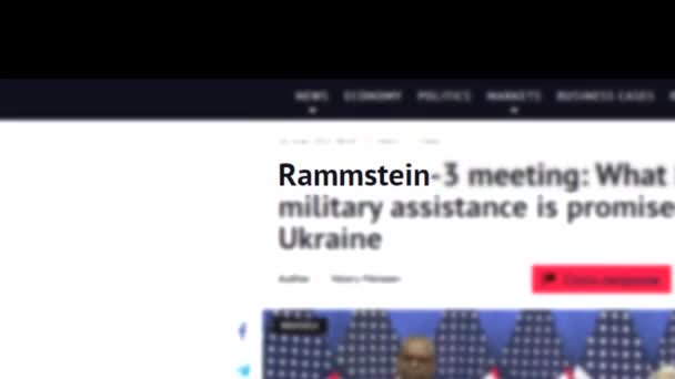 Guerra Ucrania Periódico Medios Globales Medios Internacionales Titular Noticias — Vídeo de stock