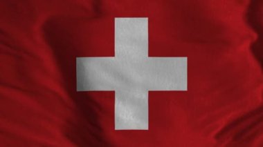 Switzerland Flag. Seamless loop animation of the Switzerland Flag. 4K