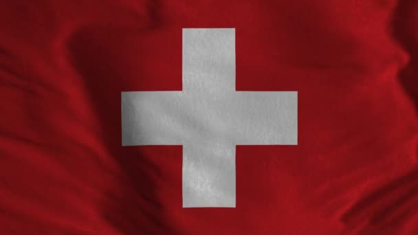 Zwitserland Vlag Naadloze Lus Animatie Van Zwitserland Vlag — Stockvideo