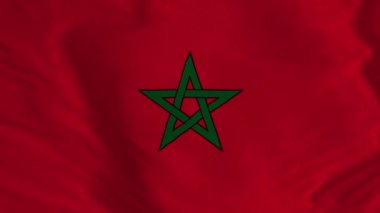 Morocco flag 4K. Seamless loop animation of the Morocco flag. 4K