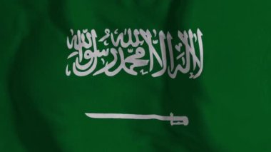 Suudi Arabistan bayrağı. Suudi Arabistan bayrağının kusursuz döngü animasyonu. 4K