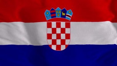 Hırvatistan Bayrağı. Hırvatistan Bayrağı 'nın kusursuz döngü animasyonu. 4 bin. 3D animasyon Ulusal Bayrak.
