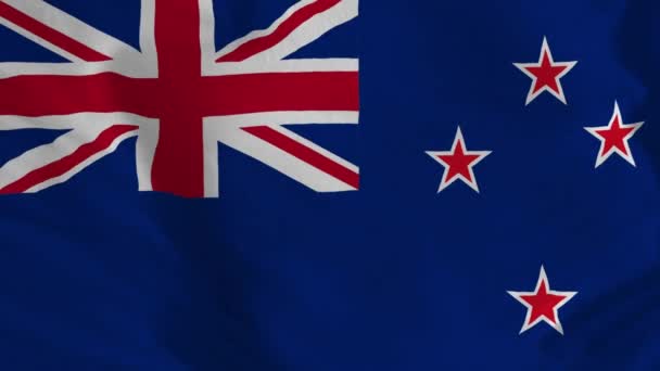 Yeni Zelanda Bayrağı Ulusal Bayrak Kusursuz Döngü Animasyonu Bin Animasyon — Stok video