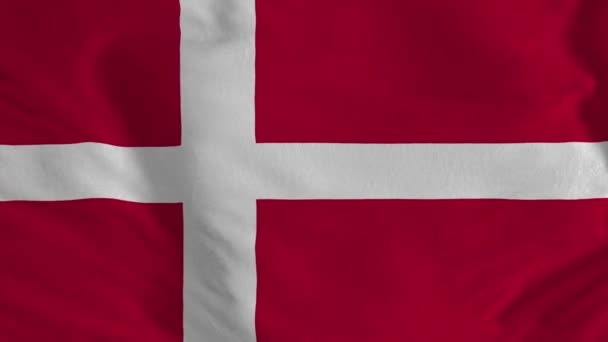 Bandera Dinamarca Está Agitando Animación Bandera Dinamarca Ondeando Bandera Nacional — Vídeo de stock