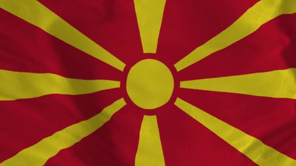 Bandera Macedonia Del Norte Ondeando Signo Animación Bucle Sin Fisuras — Vídeo de stock