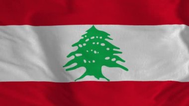 Lübnan Ulusal Bayrağı. 4K Lübnan bayrağının kusursuz döngü animasyonu.