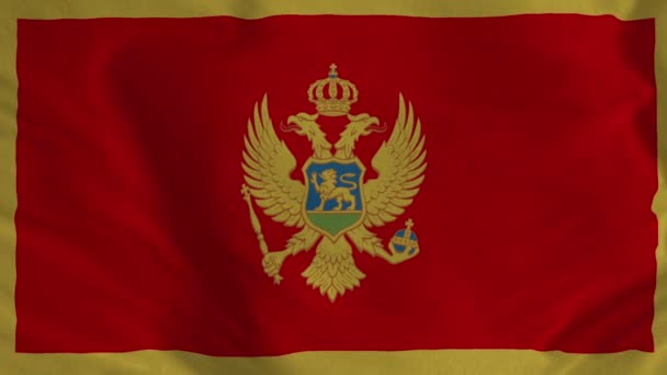 Bandera Montenegro Animación Bucle Transparente Bandera Montenegrina Animación Bandera Nacional — Vídeo de stock