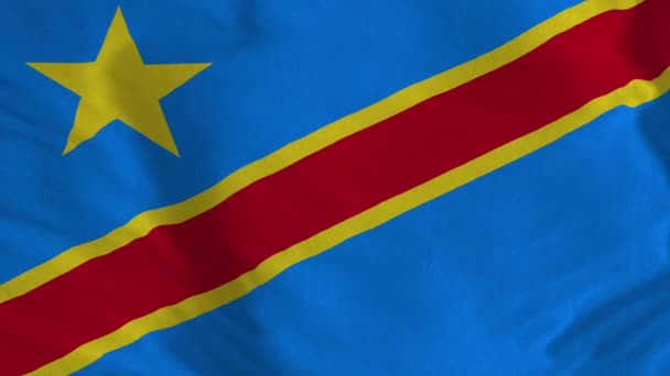 República Democrática Congo Acenando Com Bandeira Animação Filmagem — Vídeo de Stock