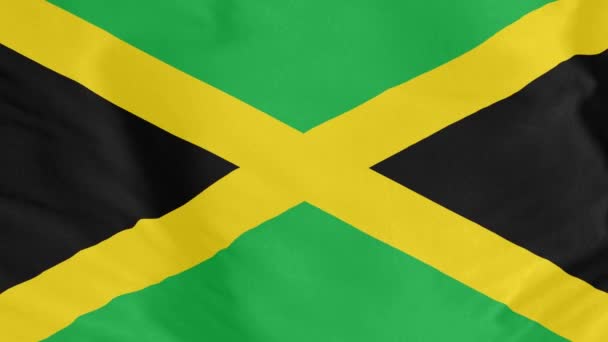 Jamaica Zászlója Animációt Lengetett Jamaica Zászló Lengett Szélben Jamaica Nemzeti — Stock videók