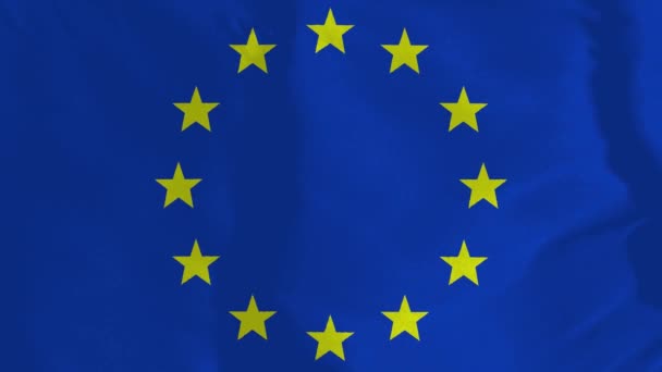 欧洲联盟4K波浪旗帜背景图 — 图库视频影像