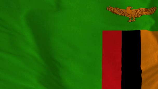 Zambiya Dalgalanan Bayrağı Zambiya Bayrağı Zambiya Dalgalanan Bayrağı Zambiya Bayrağı — Stok video