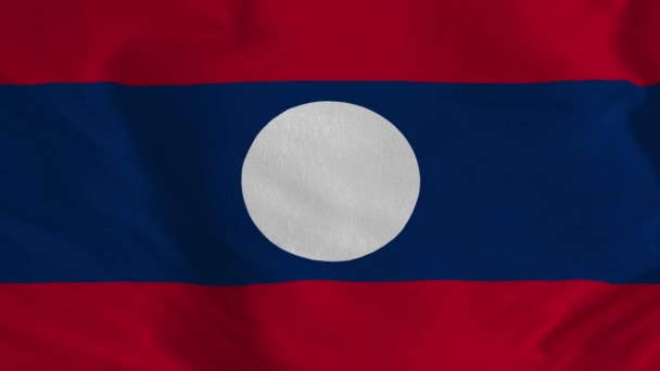 Video Bandera Nacional Laos Bandera Laos Ondeando Animación Vídeo Bucle — Vídeos de Stock