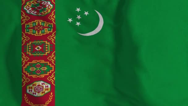 Turkmenistan Video Della Bandiera Nazionale Turkmenistan Bandiera Sventola Senza Soluzione — Video Stock