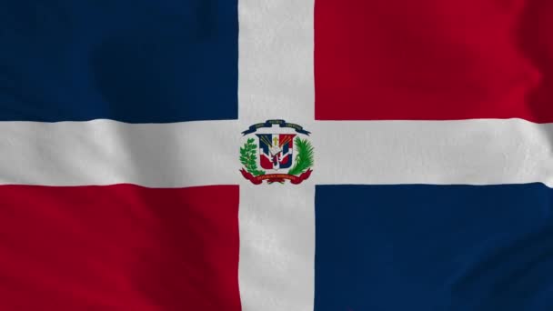 Dominik Cumhuriyeti Bayrak Videosu Boyutlu Dalgalanan Kusursuz Döngü Video Animasyonu — Stok video
