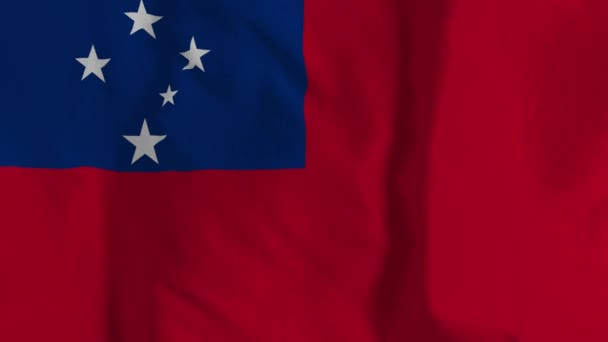 Bandera Samoa Está Agitando Animación Bandera Samoa Ondeando Viento Bandera — Vídeos de Stock