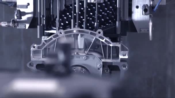 Equipamento Robótico Moderno Chão Fábrica Fábrica Industrial Ambientes Fechados Máquinas — Vídeo de Stock