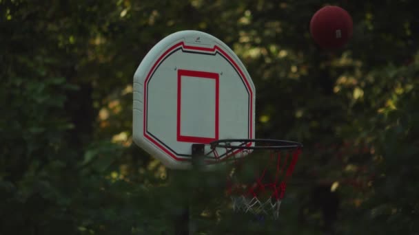 Pouliční Basketbalový Koš Kovové Pletivo Zadní Deska Detailní Basketbalový Koš — Stock video