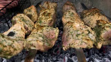 Izgara Lezzetli Barbekü Üst Manzarası