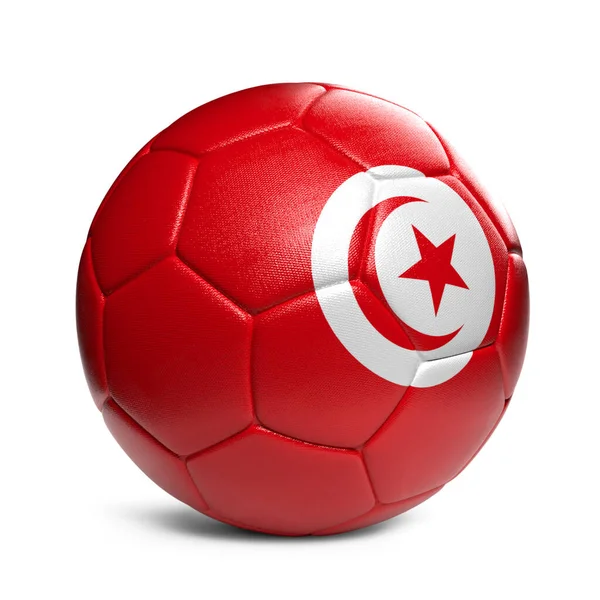 Tunisia Pallone Calcio Con Bandiera Nazionale Decorazione Design — Foto Stock