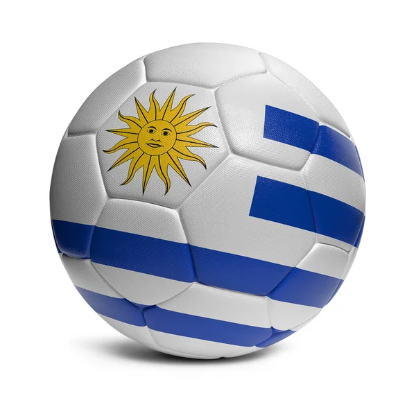 Uruguay Futbol Topu Ülke Bayrak Tasarımı Dekorasyonuyla — Stok fotoğraf