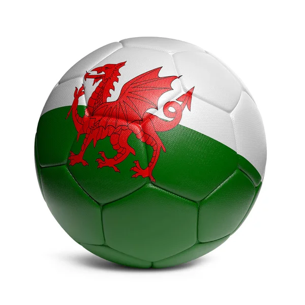 Wales Futball Labdarúgó Labda Ország Zászló Design Dekoráció — Stock Fotó