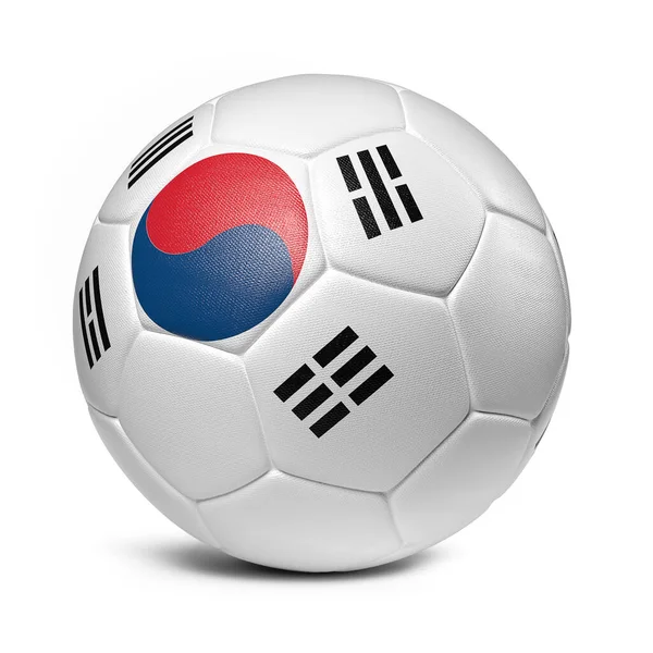 Coreia Sul Bola Futebol Futebol Com Decoração Design Bandeira País — Fotografia de Stock