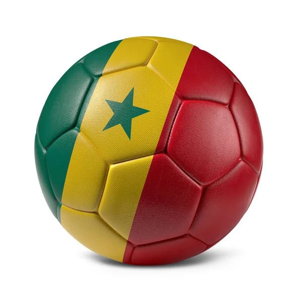 Senegal Fotbal Míč Vlajkou Země Design Dekorace — Stock fotografie