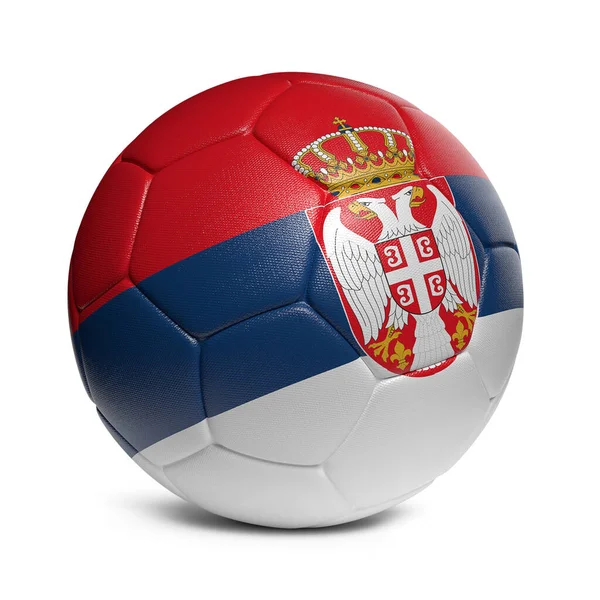 Serbia Pallone Calcio Con Bandiera Nazionale Decorazione Design — Foto Stock