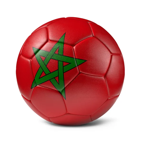 Marokkó Foci Futball Labda Ország Zászló Design Dekoráció — Stock Fotó