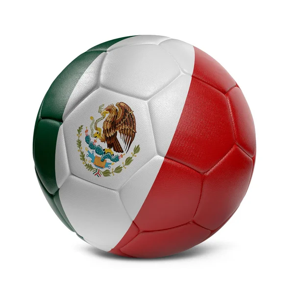 México Fútbol Balón Fútbol Con Decoración Diseño Bandera País — Foto de Stock
