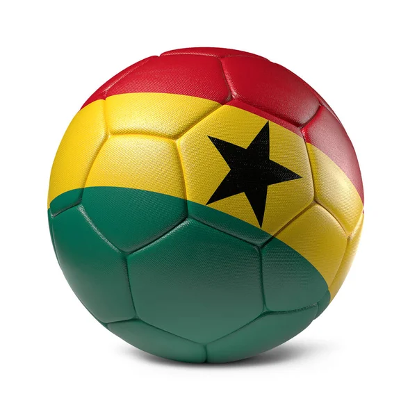 Ghana Pallone Calcio Con Bandiera Paese Decorazione Design — Foto Stock