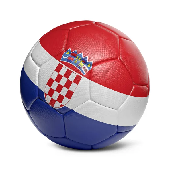 Croacia Pelota Fútbol Con Decoración Diseño Bandera País —  Fotos de Stock