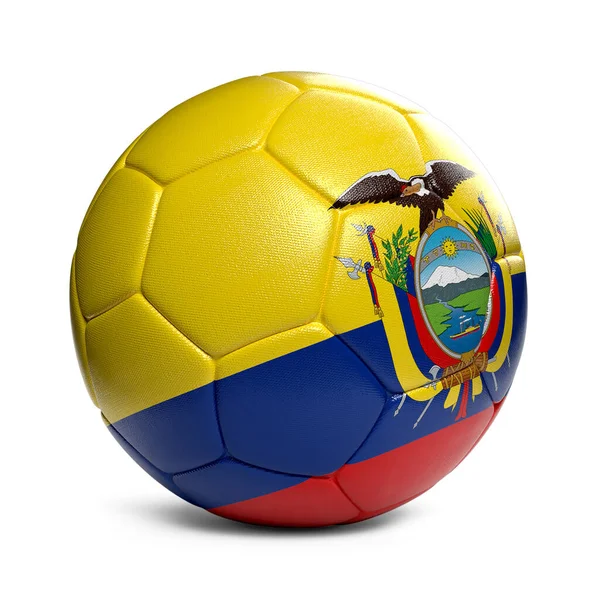 Ecuador Pelota Fútbol Fútbol Con Decoración Diseño Bandera País —  Fotos de Stock