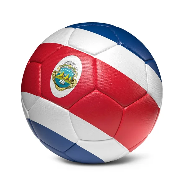 Bola Sepak Bola Kosta Rika Dengan Dekorasi Desain Bendera Negara — Stok Foto
