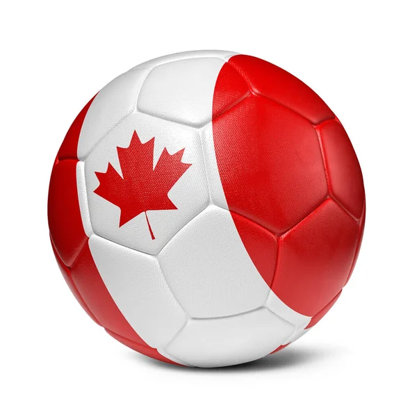 カントリーフラッグデザインの装飾とカナダサッカーボール — ストック写真