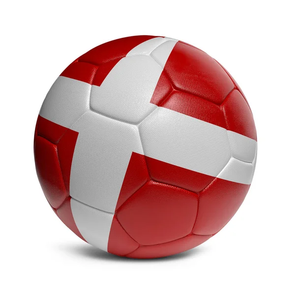 Ülke Bayrağı Desenli Danimarka Futbol Topu — Stok fotoğraf