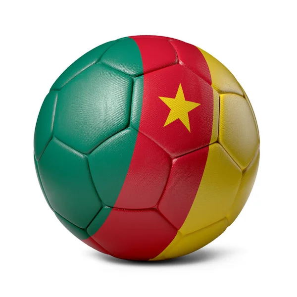 Pallone Calcio Camerun Con Bandiera Paese Decorazione Design — Foto Stock