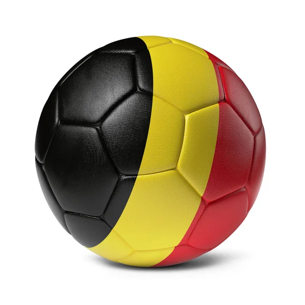 Belgia Piłka Nożna Piłka Nożna Flagą Kraju Projekt Dekoracji — Zdjęcie stockowe
