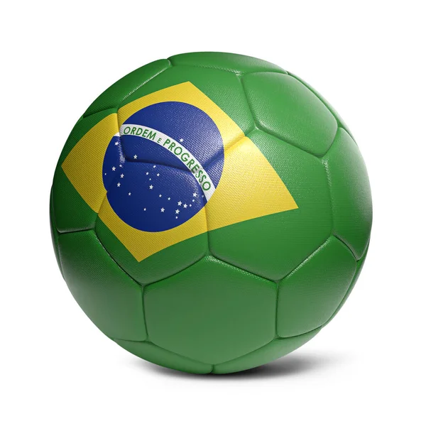 Brasilien Fotboll Fotboll Boll Med Land Flagga Design Dekoration — Stockfoto