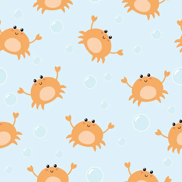 stock image Seamless pattern with cute crab. Summer marine background. It can be used for wallpapers, wrapping, cards, patterns for clothes and other.